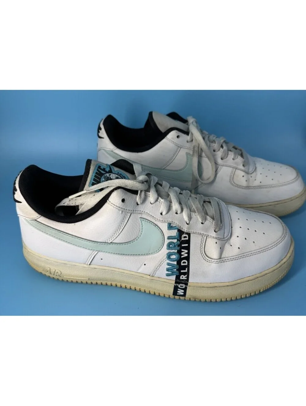 Nike Air Force 1 Low Worldwide CK6924-100 White Blue Men’s Size 13 Shoes